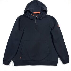 Brunt Hoodie Mens 2XL Shevlin 1/4 Zip Pullover Sweatshirt Workwear Black READ